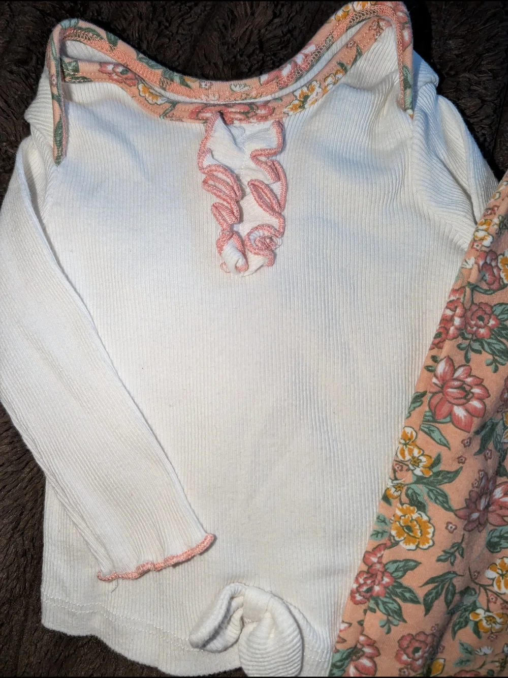 Little Lass White Top with Pink Floral Pants Kids Matching Set - Picture 2 of 3